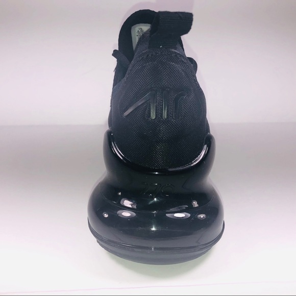 Nike Air Max 270 GS Triple Black Athletic Sneakers - Picture 4 of 9